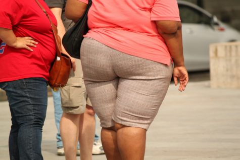 Obese person walking