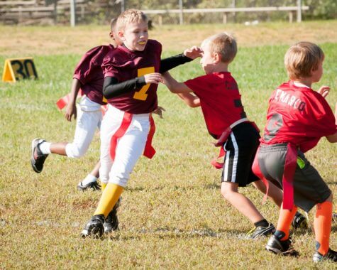Children playing flag football