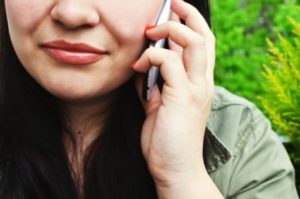 Woman talking on phone