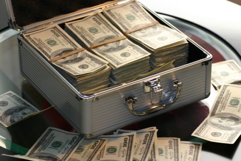 Box of hundred dollar bills