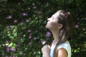 Woman practicing mindfulness