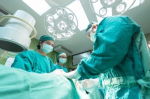 Person having surgery