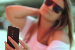 Woman taking a selfie
