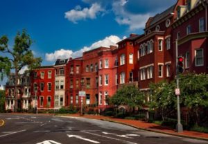 Homes in a city neighborhood