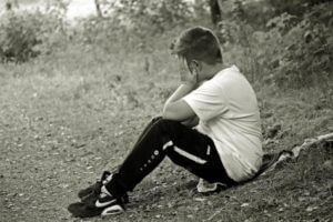 Young boy, sad