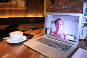 Woman on Skype