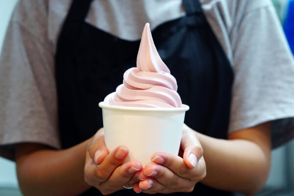Frozen yogurt in a cup