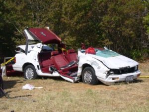Car destroyed in crash