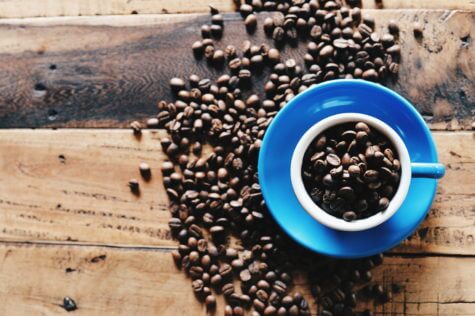 Coffee cup with beans