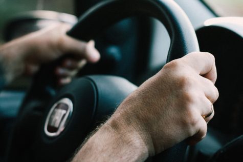Person driving a car
