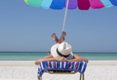 Person laying out at beach