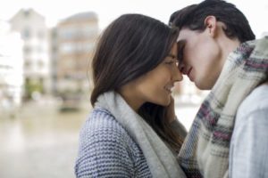 Young couple kissing
