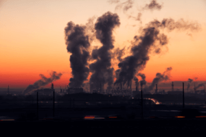 Air pollution from factory