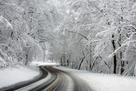 Snowy winter road
