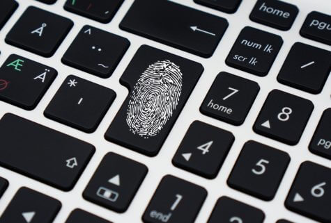 Fingerprint on keyboard