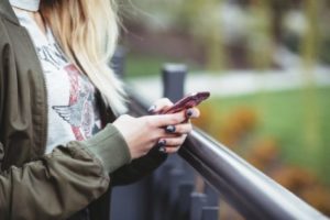 Girl using smartphone