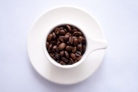 Cup of coffee beans