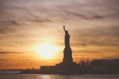 Statue of Liberty in sunset
