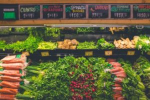 Produce section of grocery store