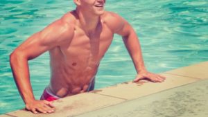 Man in swimming pool