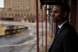Black man in suit