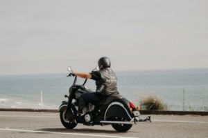 Man riding motorcycle