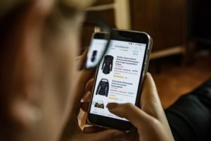 Person shopping on Amazon