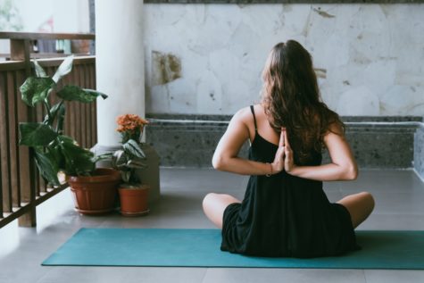 Woman performing yoga