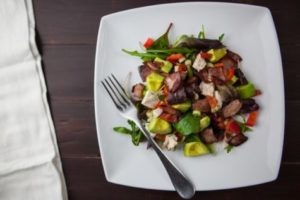 Healthy salad on plate
