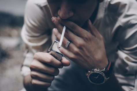 Man smoking cigarette