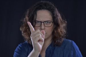 Woman shaking her finger angrily