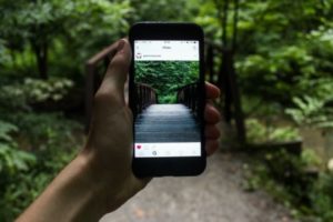 Instagram photo being snapped on phone