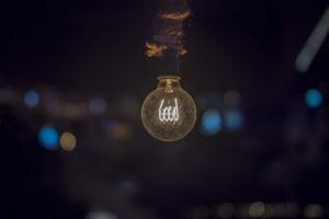 Dimly lit lightbulb