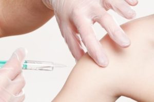 Child receiving a vaccination
