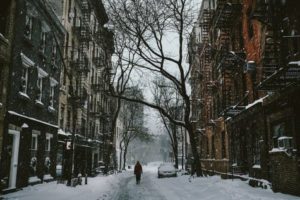 Snow-covered street