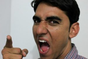 Angry man yelling
