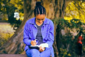 Woman reading book
