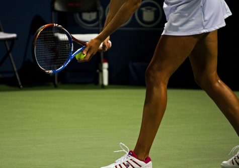 Woman playing tennis