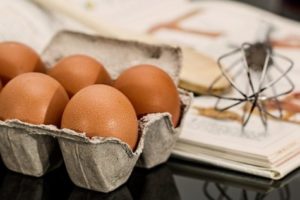 Eggs with egg beater