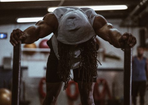 Man working out at gym