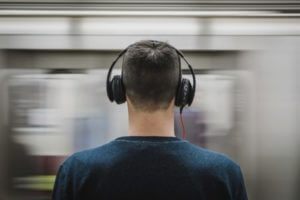Man listening to headphones