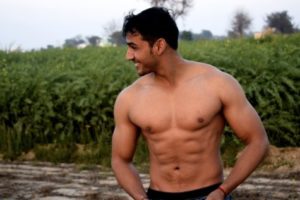 Shirtless man