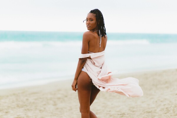 Bikini model on beach