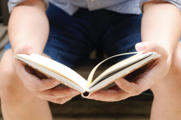 Person reading a book