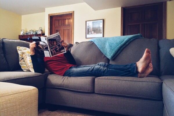 Person laying on the couch