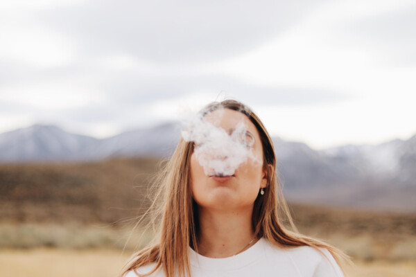 Woman smoking cigarettes