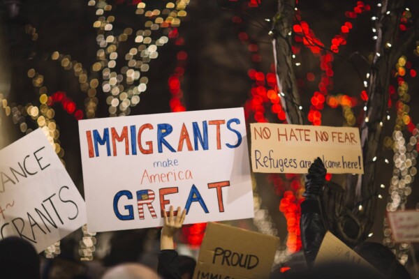 "Immigrants make America great" poster