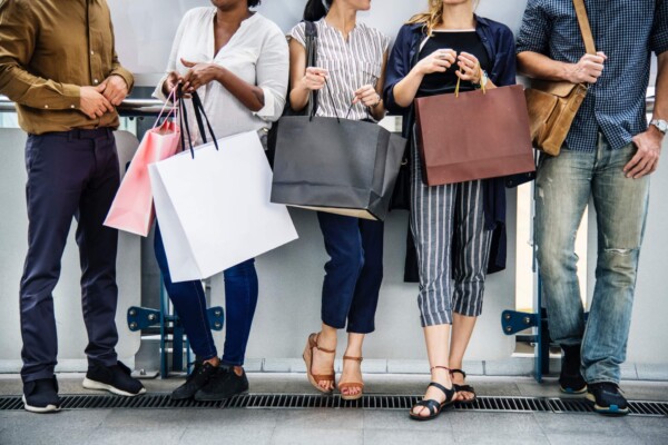 Shoppers with shopping bags