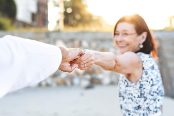 Older couple dancing