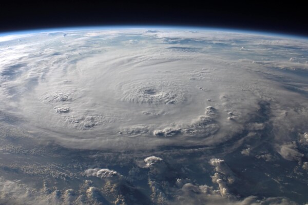 View of a hurricane from outer space